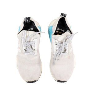 Adidas Womens Size 5 Bright Cyan White Blue NMD R1 Sneaker Lace Up Boost Trainer